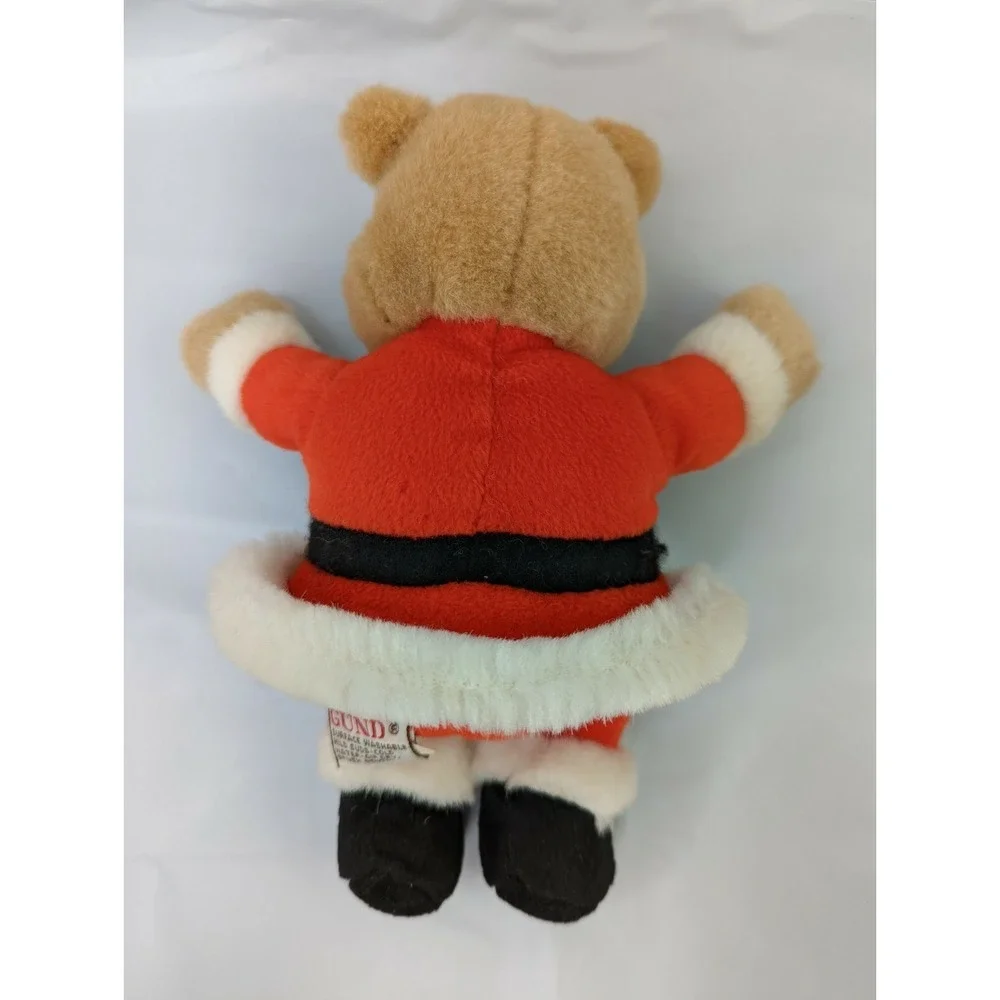 Gund Brown Bear Plush 9 Inch Santa Claus 1993 Stuffed Animal Toy